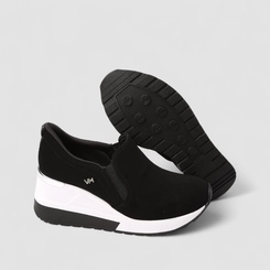 Tênis Casual Feminino Via Marte Anabela Nobuck Preto