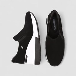 Tênis Casual Feminino Via Marte Anabela Nobuck Preto