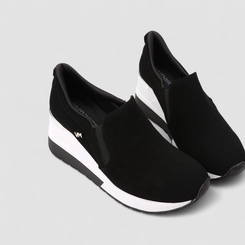 Tênis Casual Feminino Via Marte Anabela Nobuck Preto