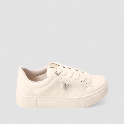 Tênis Casual Feminino Via Marte Strass Marfim