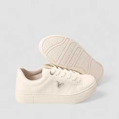 Tênis Casual Feminino Via Marte Strass Marfim