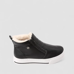 Tênis Casual Feminino Via Marte Zíper Com Pelúcia Preto