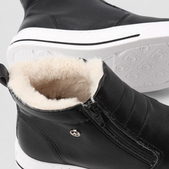 Tênis Casual Feminino Via Marte Zíper Com Pelúcia Preto