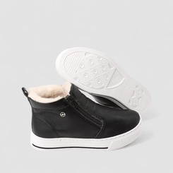 Tênis Casual Feminino Via Marte Zíper Com Pelúcia Preto