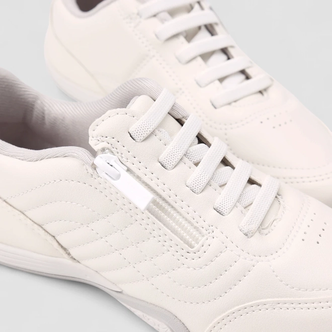 Tênis Casual Feminino Kolosh Zíper Lateral Branco