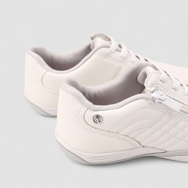 Tênis Casual Feminino Kolosh Zíper Lateral Branco