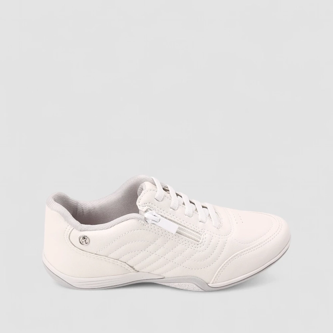 Tênis Casual Feminino Kolosh Zíper Lateral Branco