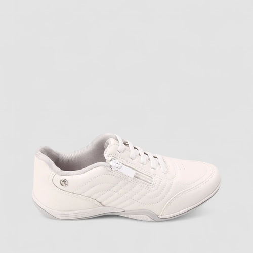 Tênis Casual Feminino Kolosh Zíper Lateral Branco