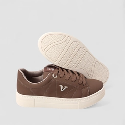 Tênis Casual Feminino Via Marte Marrom