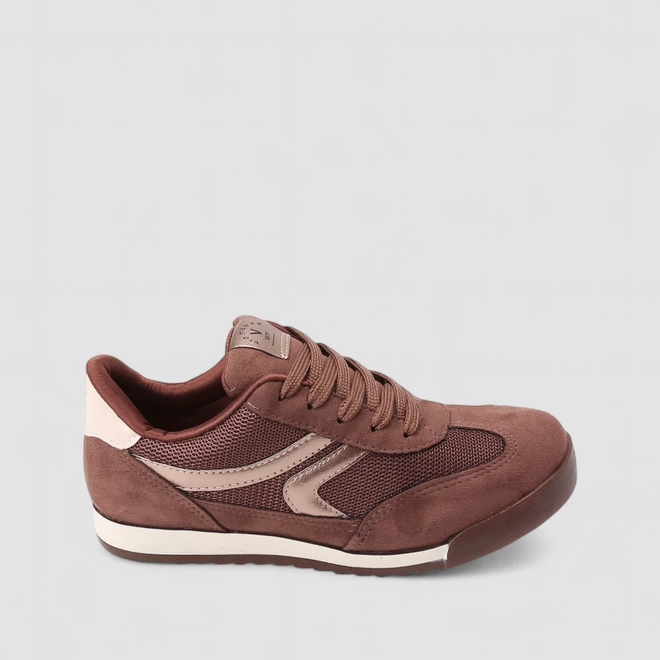 Tênis Casual Feminino Via Marte Camurça Marrom