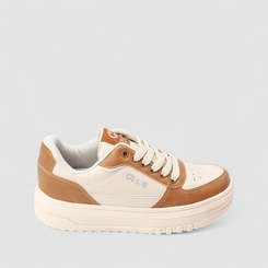 Tênis Casual Feminino Ollie Originals Bege & Marrom