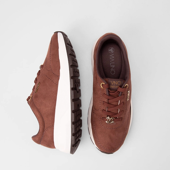 Tênis Casual Feminino Via Uno Nobuck Marrom