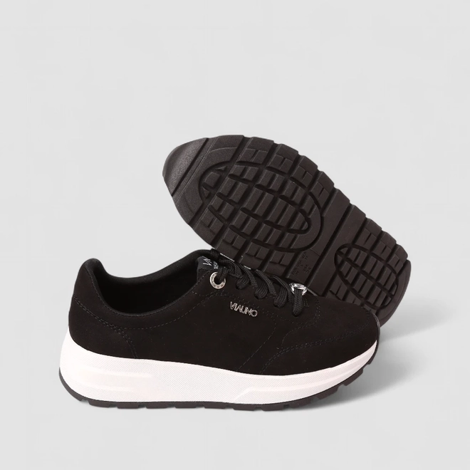 Tênis Feminino Via Uno Camurça Nobuck Preto