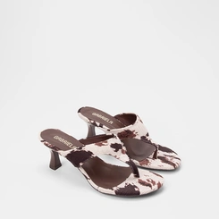 Tamanco Feminino Gabriela Nobuck Animal Print Vaca Multicolor
