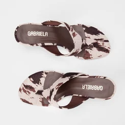 Tamanco Feminino Gabriela Nobuck Animal Print Vaca Multicolor