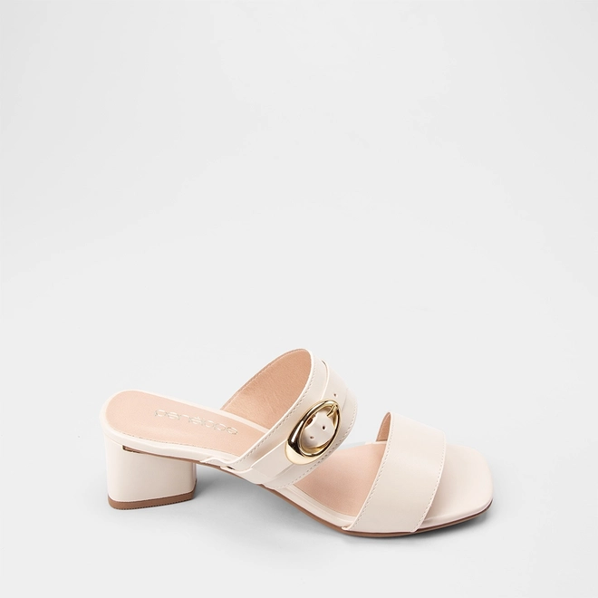 Tamanco Feminino Penélope Tira Larga Fivela Off White