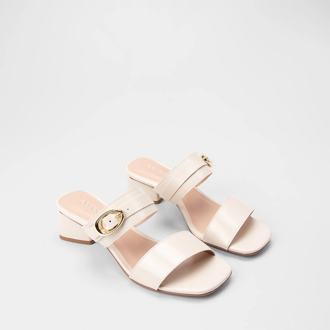 Tamanco Feminino Penélope Tira Larga Fivela Off White
