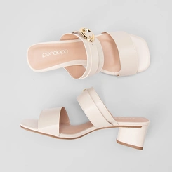 Tamanco Feminino Penélope Tira Larga Fivela Off White