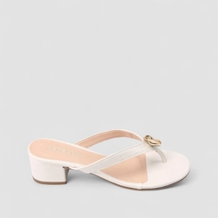 Tamanco Feminino Penélope Enfeite Metálico Off White
