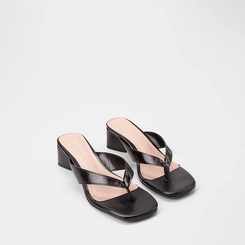 Tamanco Feminino Penélope Salto Geométrico Preto