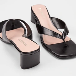 Tamanco Feminino Penélope Salto Geométrico Preto