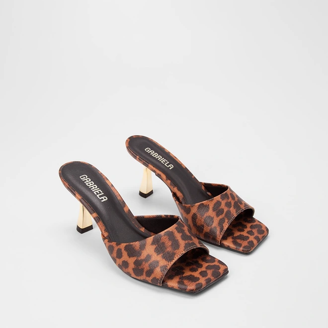 Tamanco Feminino Gabriela Tira Larga Animal Print Onça Multicolor
