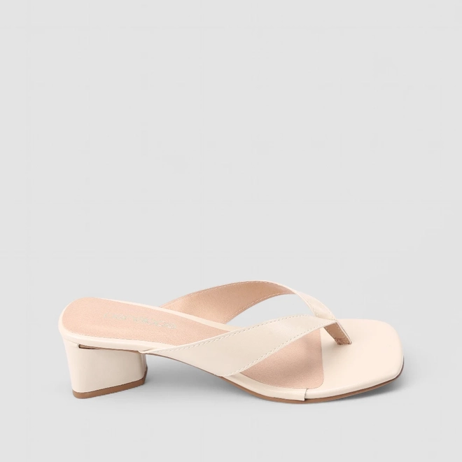 Tamanco Feminino Penélope Salto Geométrico Off White