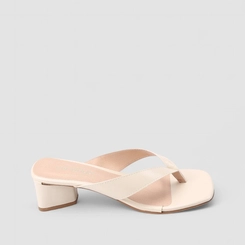 Tamanco Feminino Penélope Salto Geométrico Off White
