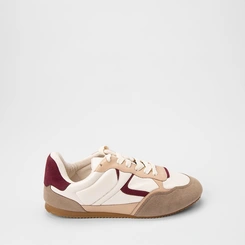 Tênis Casual Feminino Gabriela Detalhe Recorte Camurça Off White