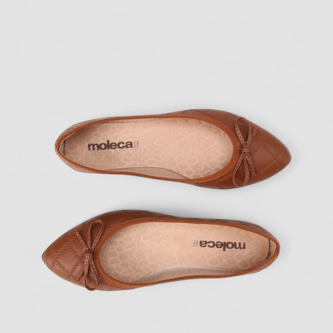 Sapatilha Feminina Moleca Laço Marrom