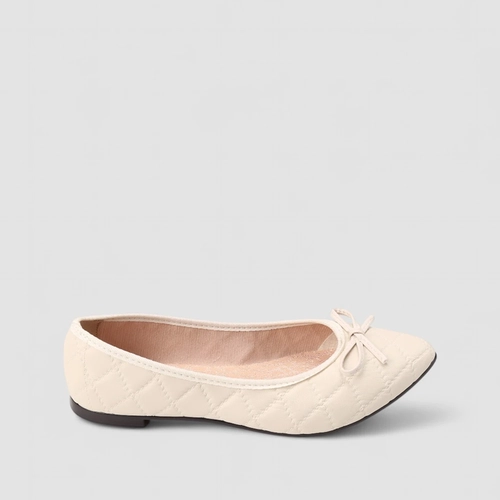 Sapatilha Feminina Moleca Matelassê Com Laço Off White