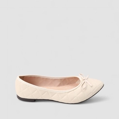 Sapatilha Feminina Moleca Matelassê Com Laço Off White