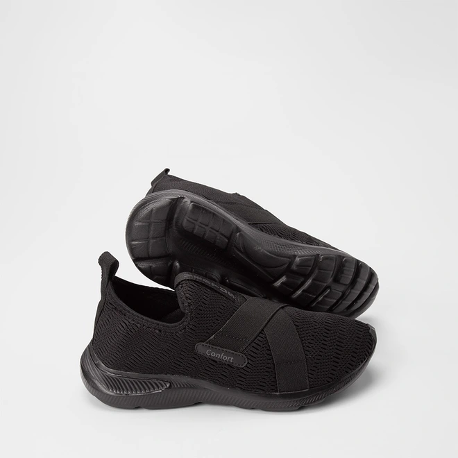 Slip On Feminino Vertus Confort Calce Fácil Preto