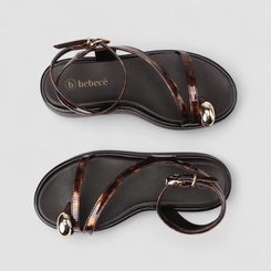 Sandália Feminina Bebecê Flatform Tartaruga Preto