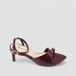 Sandália Feminina Bebecê Salto Fino Detalhe Bold Vinho