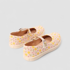 Sapatilha Infantil Feminina Gabrielinha Fivela Flores Bege