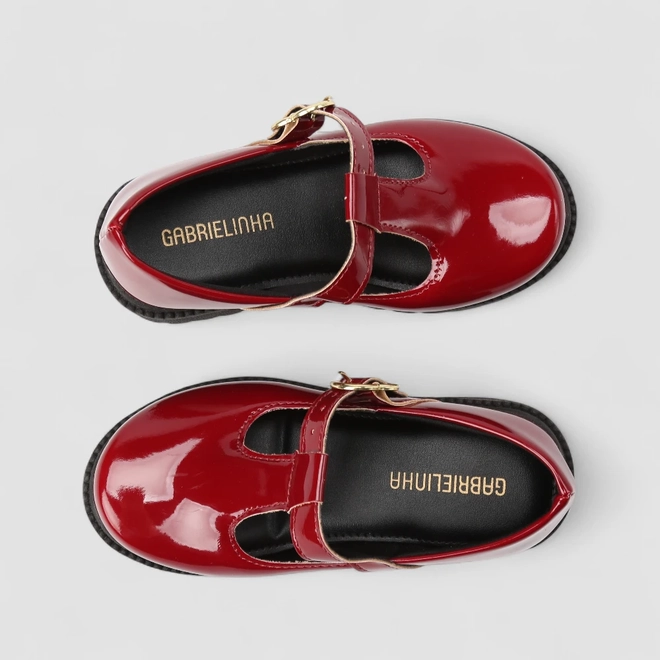 Mocassim Infantil Gabrielinha Fivela Coração Vermelho