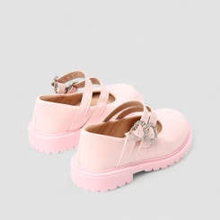 Sapatilha Boneca Bebê Gabrielinha Detalhe Coração Verniz Rosa
