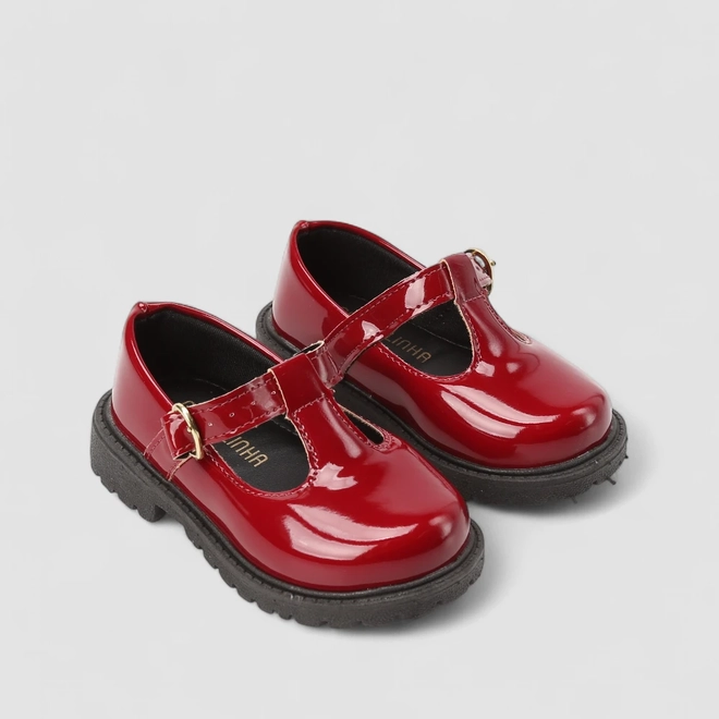 Mocassim Menina Gabrielinha Detalhe Coração Vermelho