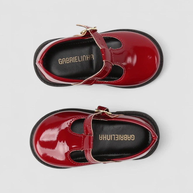 Mocassim Menina Gabrielinha Detalhe Coração Vermelho