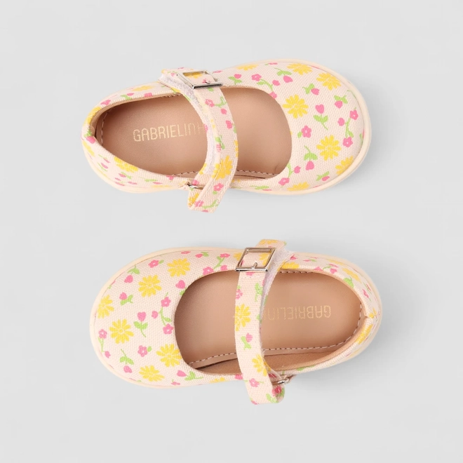 Sapatilha Bebê Gabrielinha Floral Off White