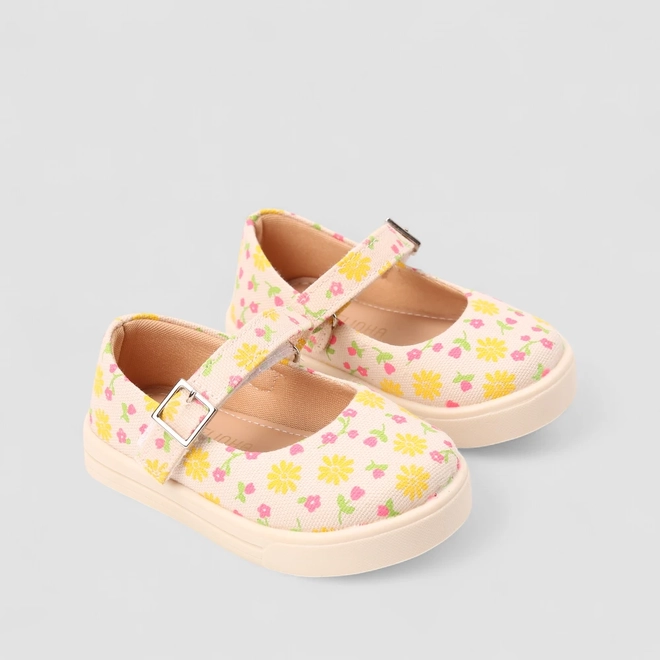 Sapatilha Bebê Gabrielinha Floral Off White
