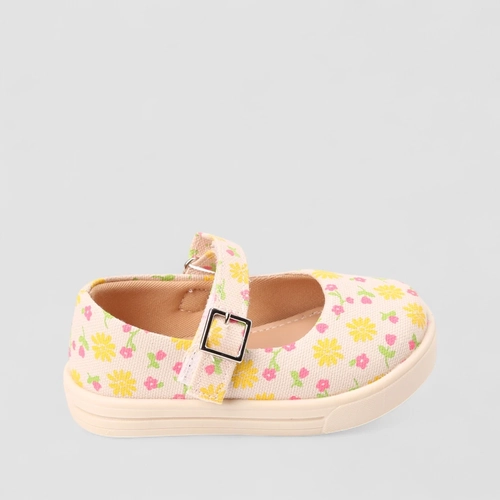 Sapatilha Bebê Gabrielinha Floral Off White