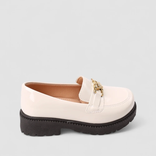 Sapato Infantil Gabrielinha Fivela Coração Offwhite