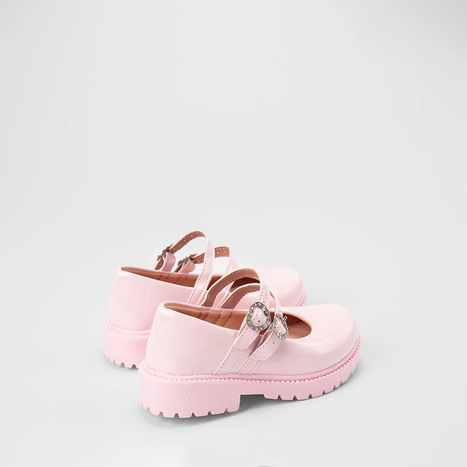Sapatilha Boneca Infantil Gabrielinha Detalhe Coração Strass & Verniz Rosa