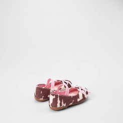 Sapatilha Boneca Bebê Gabrielinha Enfeite Laço Animal Print Vaca Off White