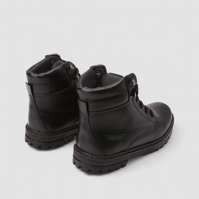 Bota Coturno Masculino Pegada Original Couro Preto
