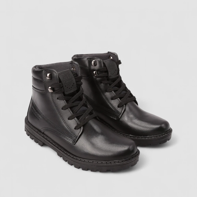 Bota Coturno Masculino Pegada Original Couro Preto