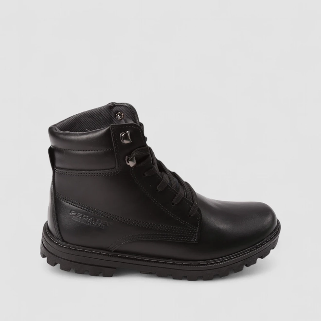 Bota Coturno Masculino Pegada Original Couro Preto