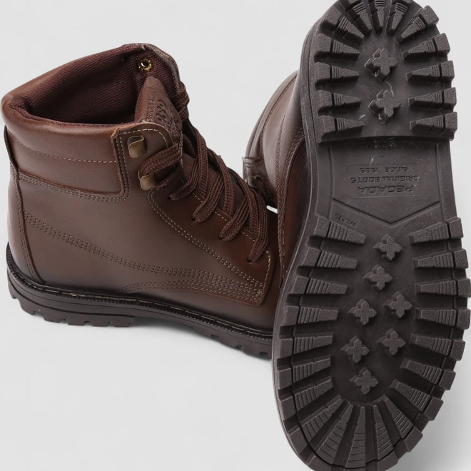 Bota Coturno Masculino Pegada Original Couro Marrom